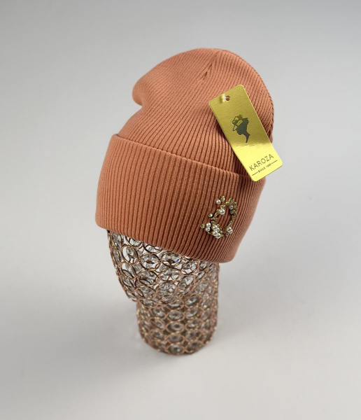 Шапка Кароза Киев жем.брошка (кирпич)